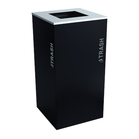 Ex-Cell Kaiser 36-Gal. Square Receptacle - Trash Decal, Pebble Black Gloss RC-KD36-T BT-PBG